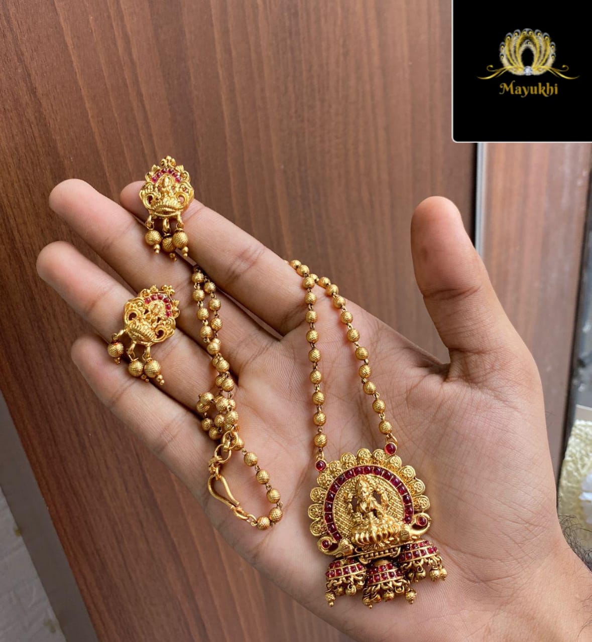 IMG-20240717-WA0004 SIMPLE BALL CHAIN WITH DEVI PENDENT - Image 1