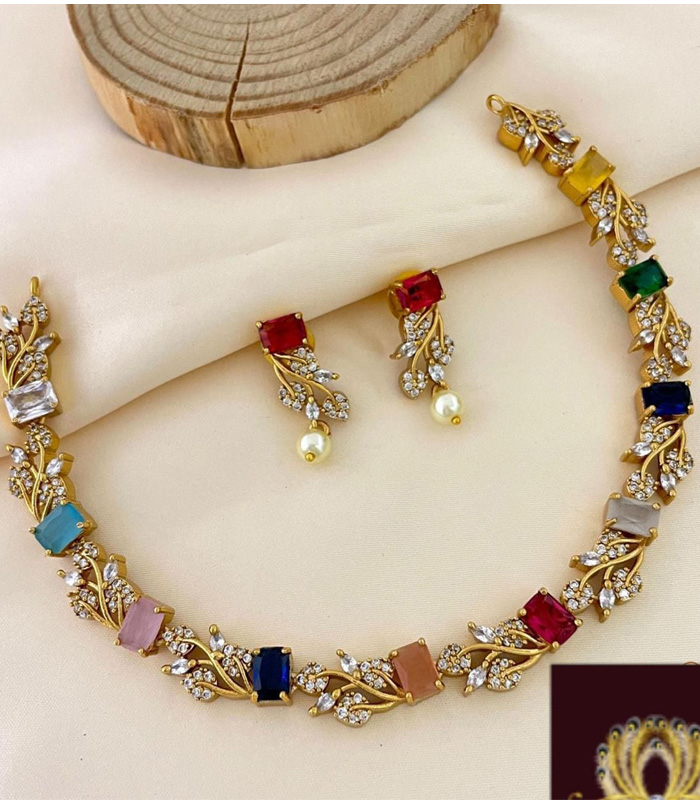 product4 SUFI DESIGNER PREMIUM NECKLACE - MULTI STONE - Image 1