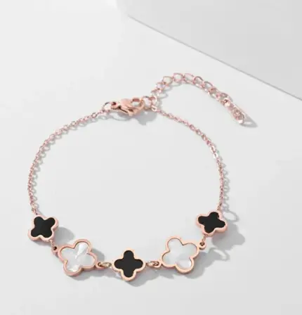 Stainless Steel Clover Link Bracelet