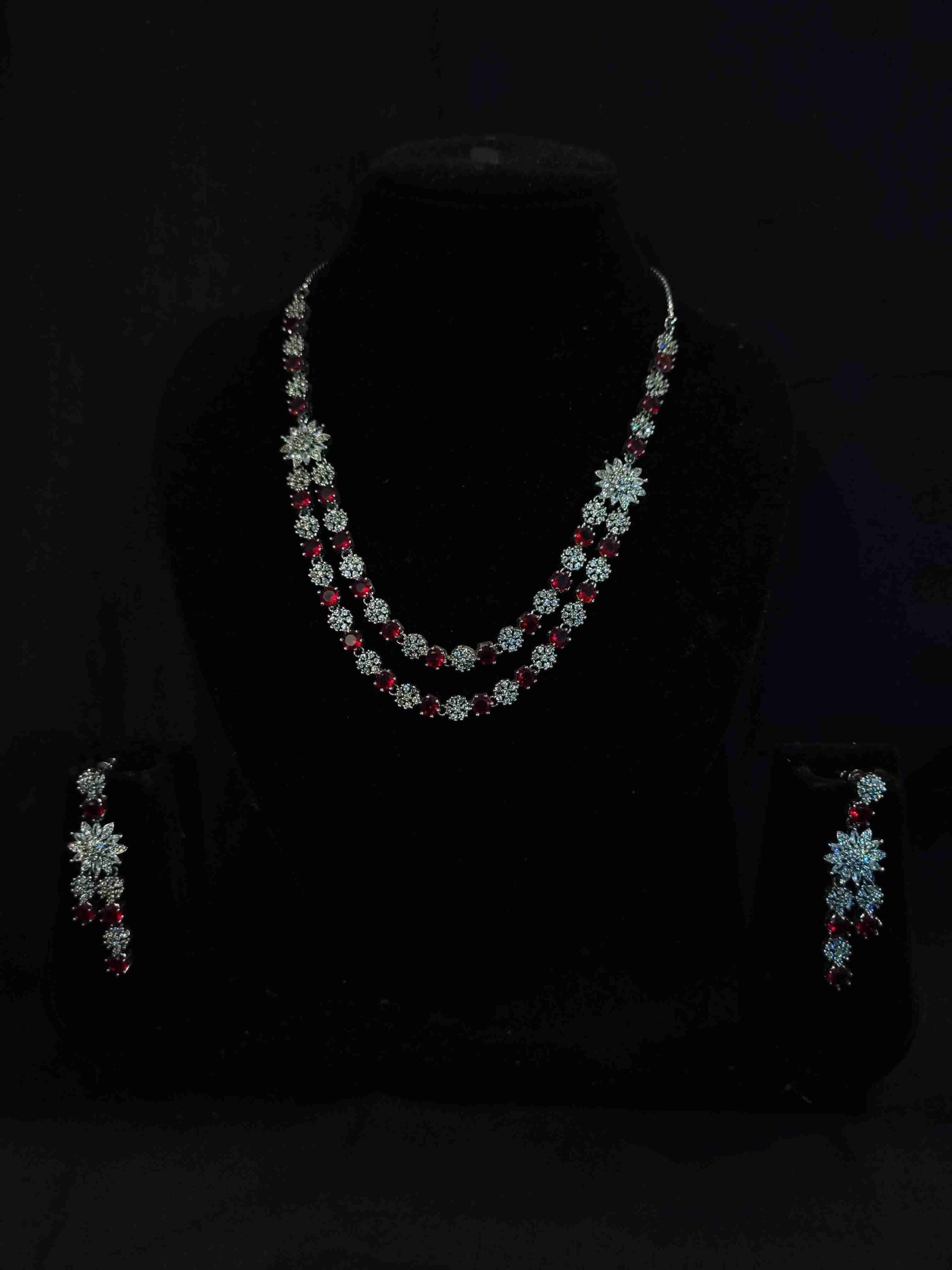 20240715_183118_11zon AD STONE 2LAYER NECKPIECE- RED - Image 1