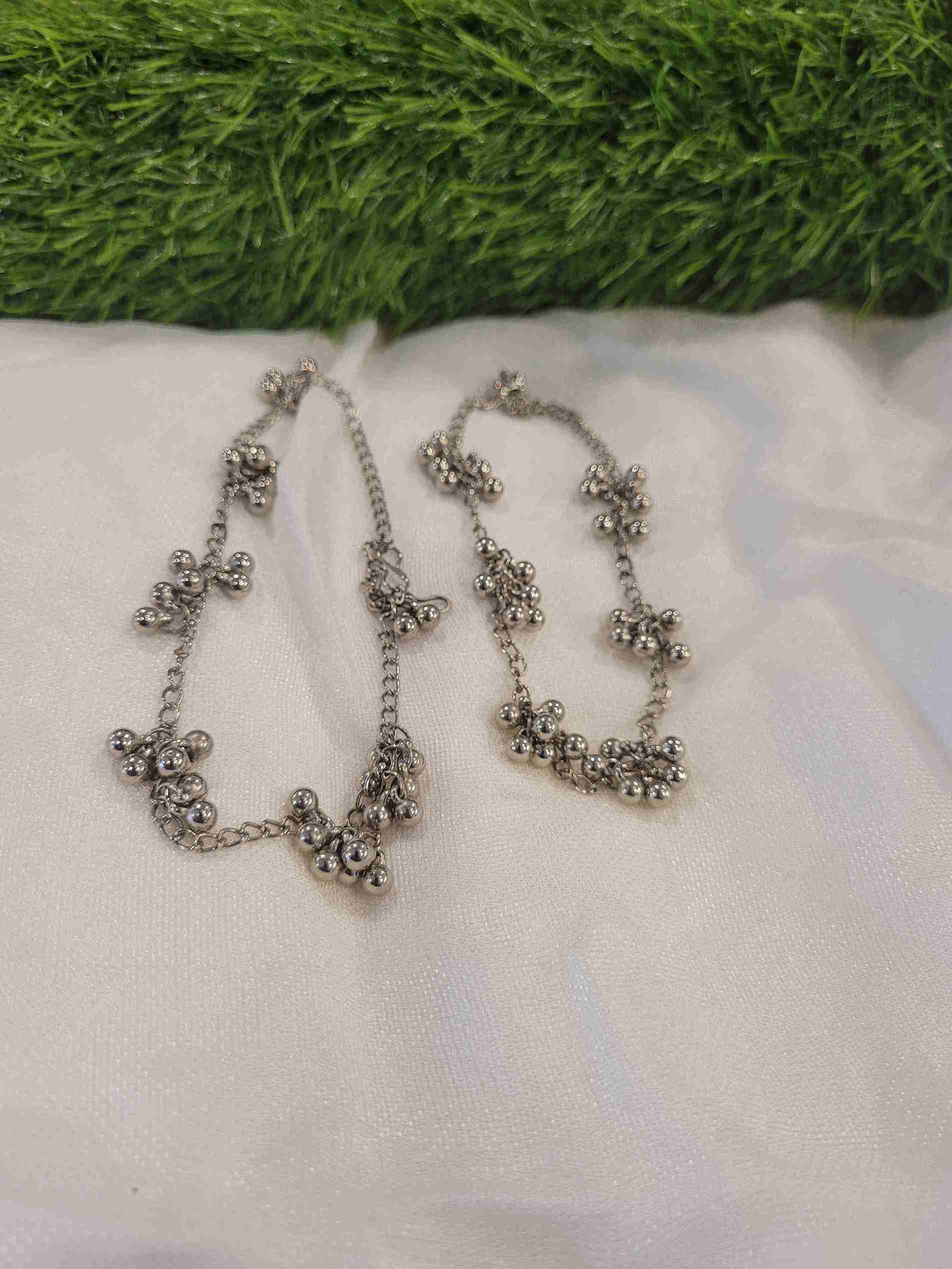 20240817_140529_11zon SILVER GUNGUROO ANKLET - PAIR - Image 1