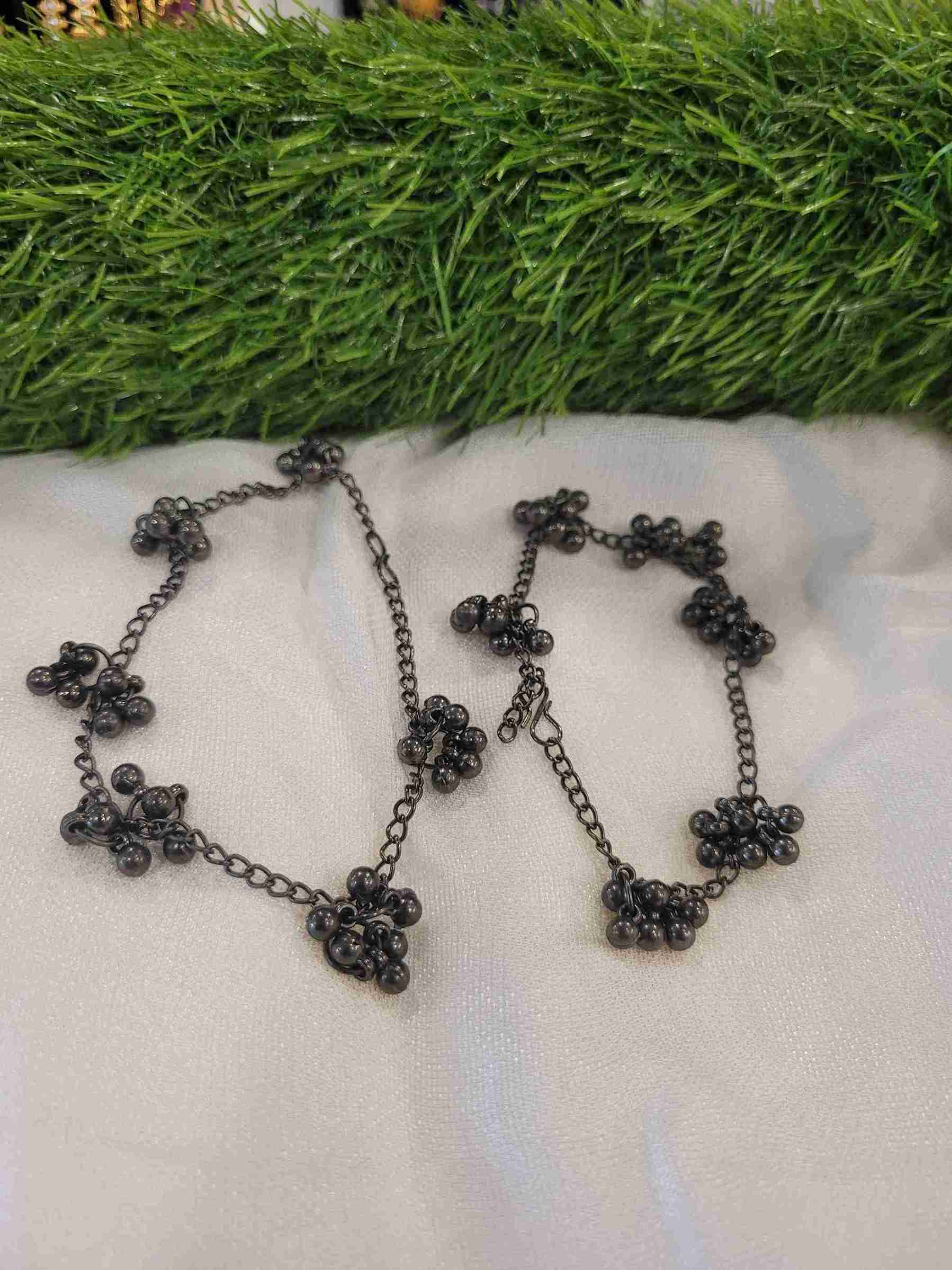 20240817_140729_11zon BLACK TONE GUNGUROO ANKLET- PAIR - Image 1