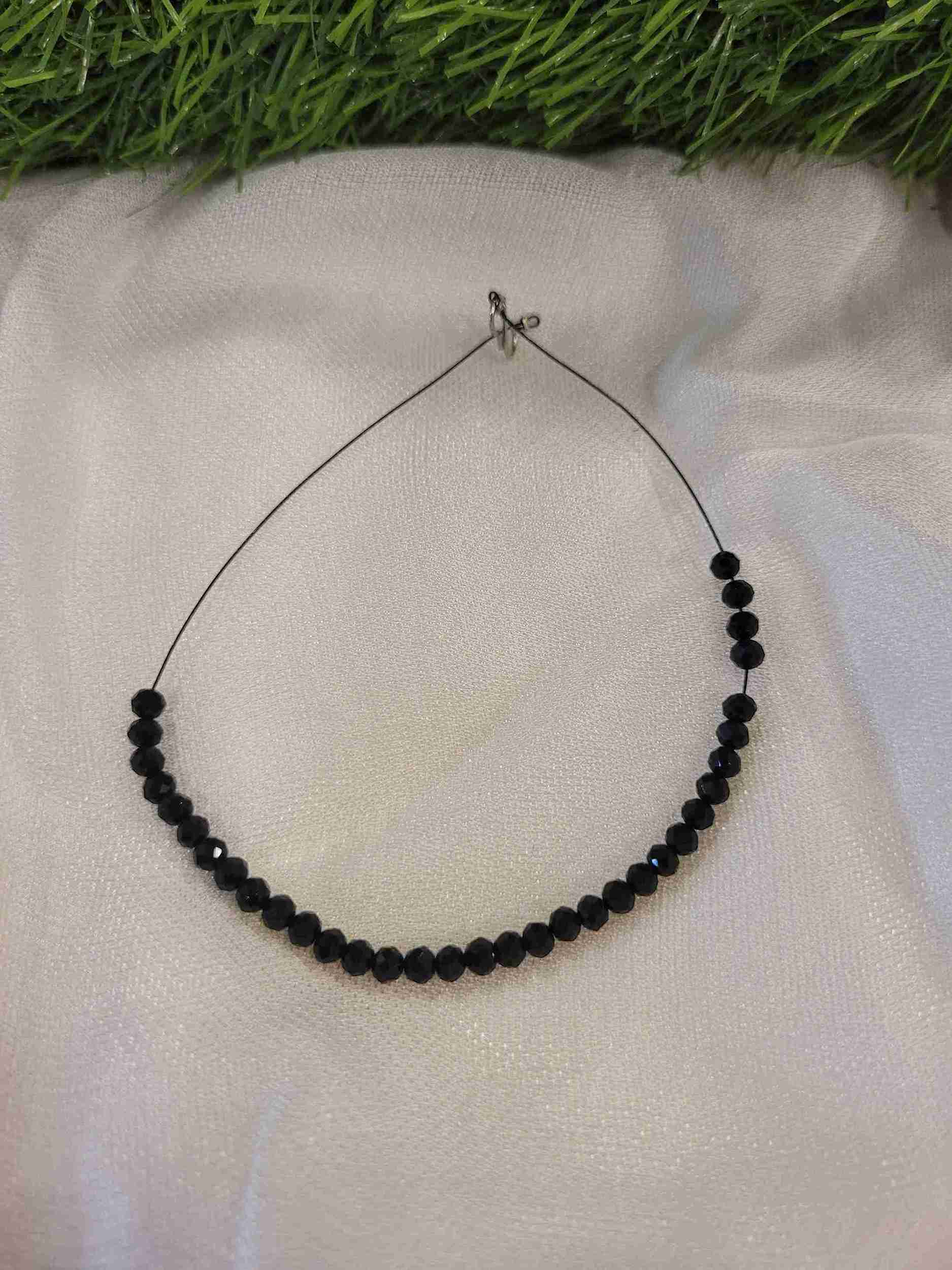 20240817_141014_11zon BLACK CRYSTAL STRING BRACELET/ANKLET - Image 1