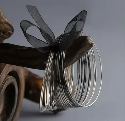 Three Tone Black Color Shaded Plain Set of Bangles