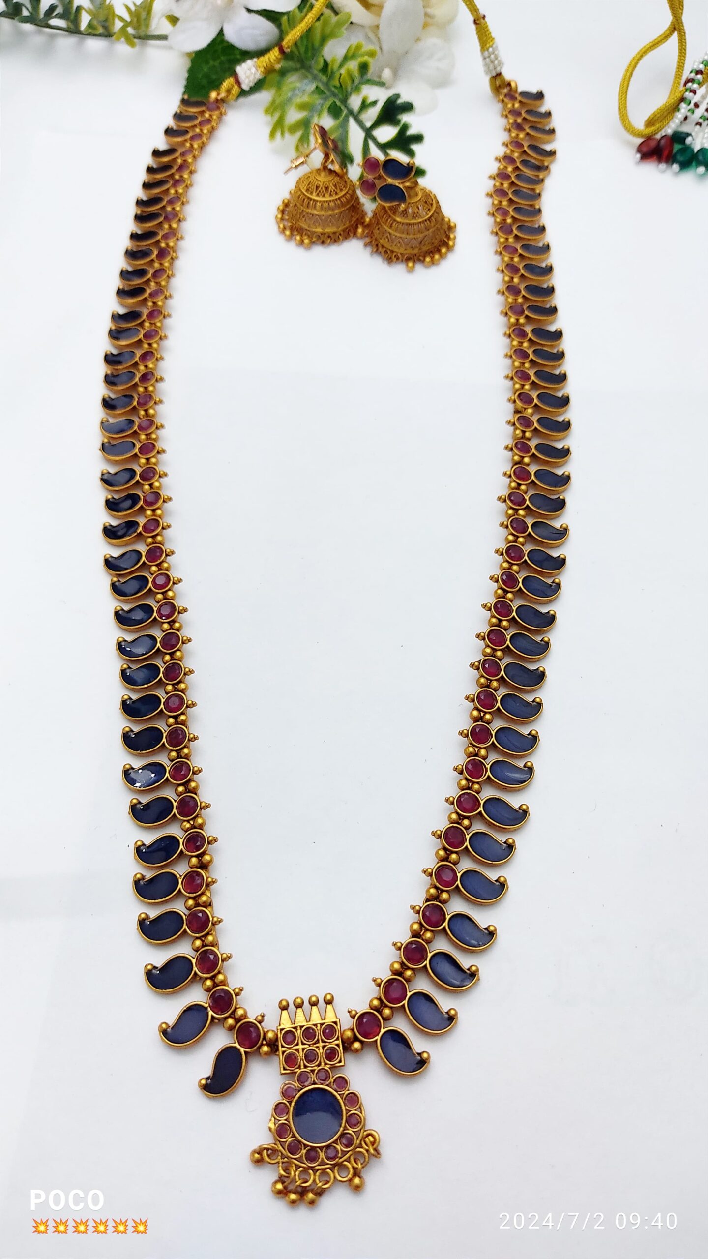 IMG-20240704-WA0049 PREMIUM ANTIQUE GOPI MALA - LONG BLUE - Image 1