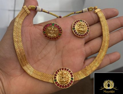 KASAVU NECKPIECE  WITH DEVI IDOL