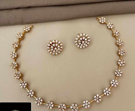A  D STONE FLORAL NECKPIECE
