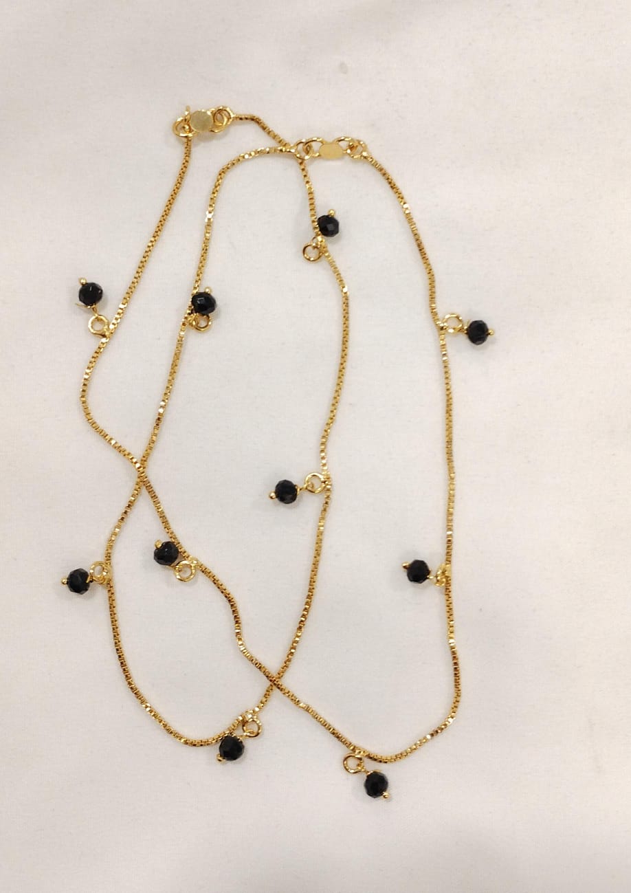 IMG-20240718-WA0157 SINGLE BLACK BALL DESIGNER ANKLET - Image 1
