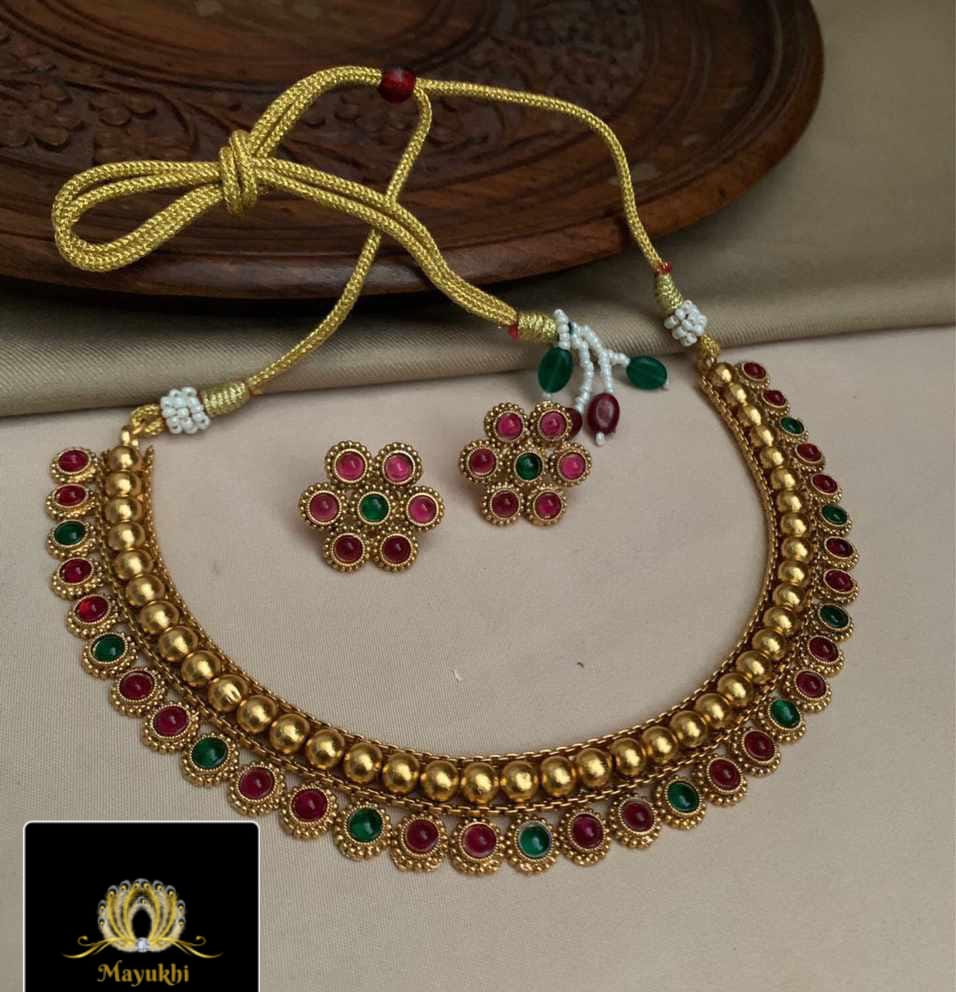 IMG-20240720-WA0033 RUBY AND GREEN KEMP STONES NECKPIECE - Image 1