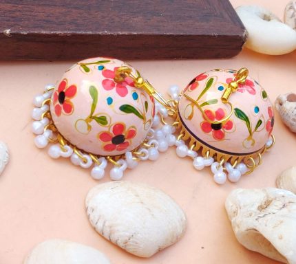 MEENAKARI PASTEL FLORAL JUMKA  - LIGHT WEIGHT