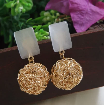 Geometric Shape Wire Wrapped Western Earring