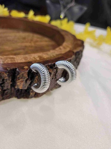 SILVER HALF HOOPS
