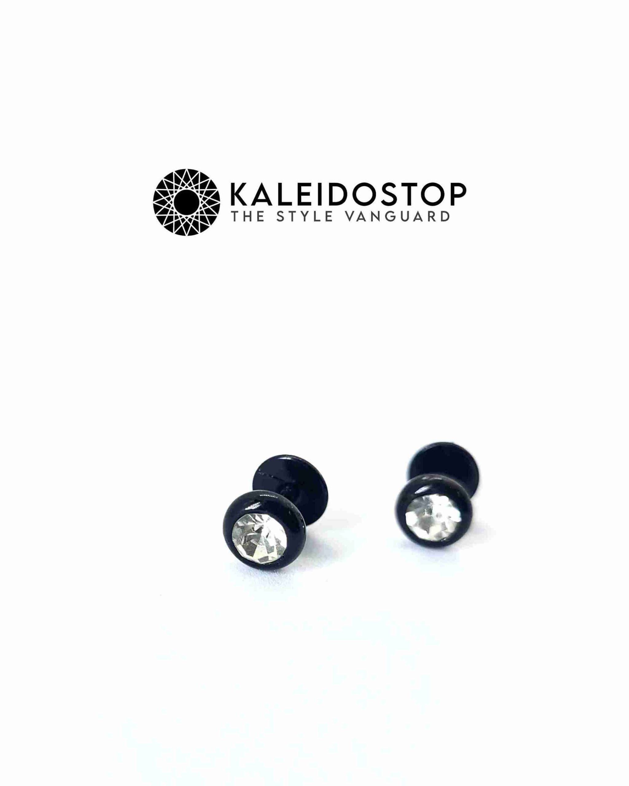 Picsart_25-02-06_11-47-09-566_11zon ROUND BLACK WHITE STONE STUD - K713 - Image 1