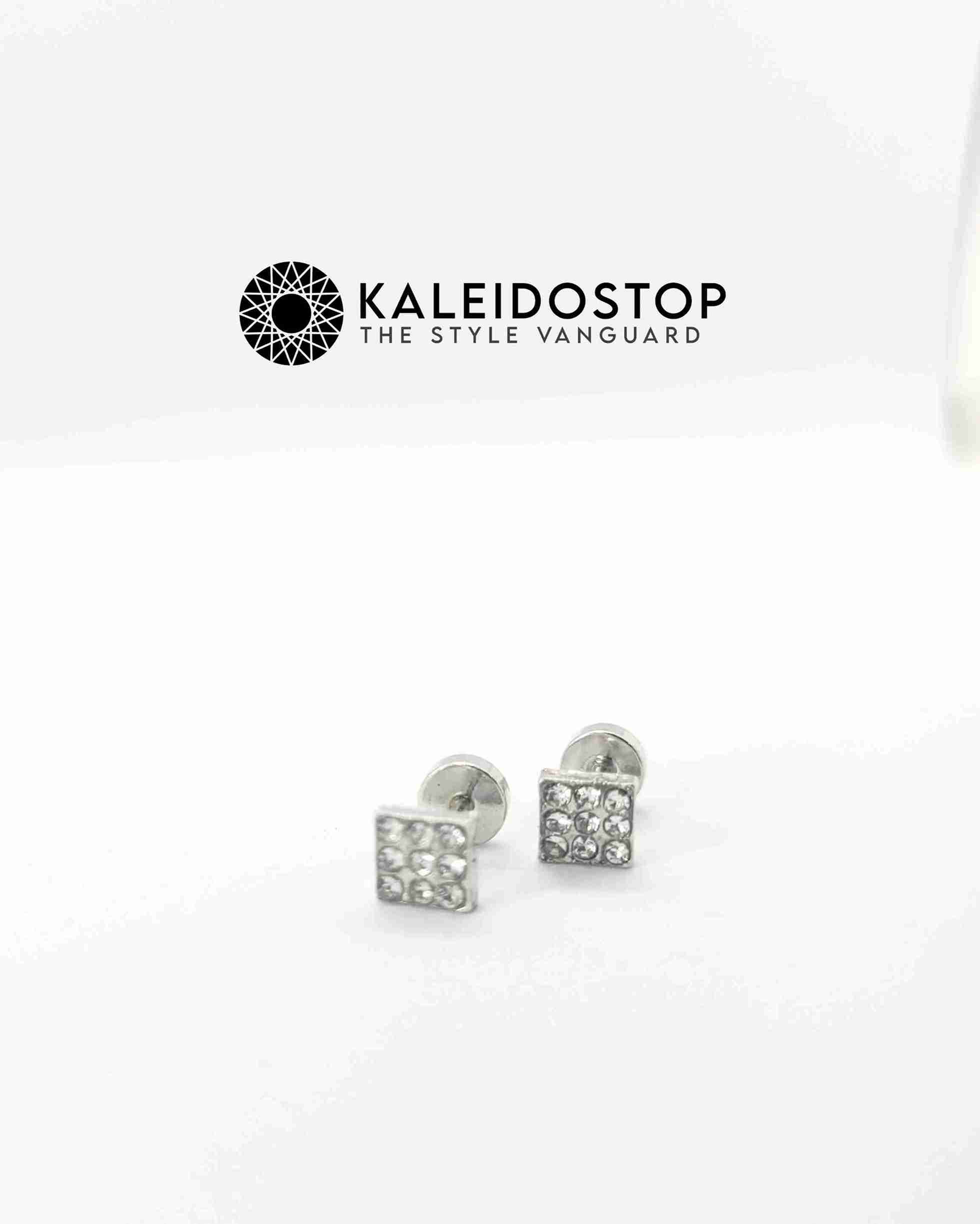 Picsart_25-02-06_11-54-58-801_11zon SQUARE SILVER 9 STONE STUD - K715 - Image 1