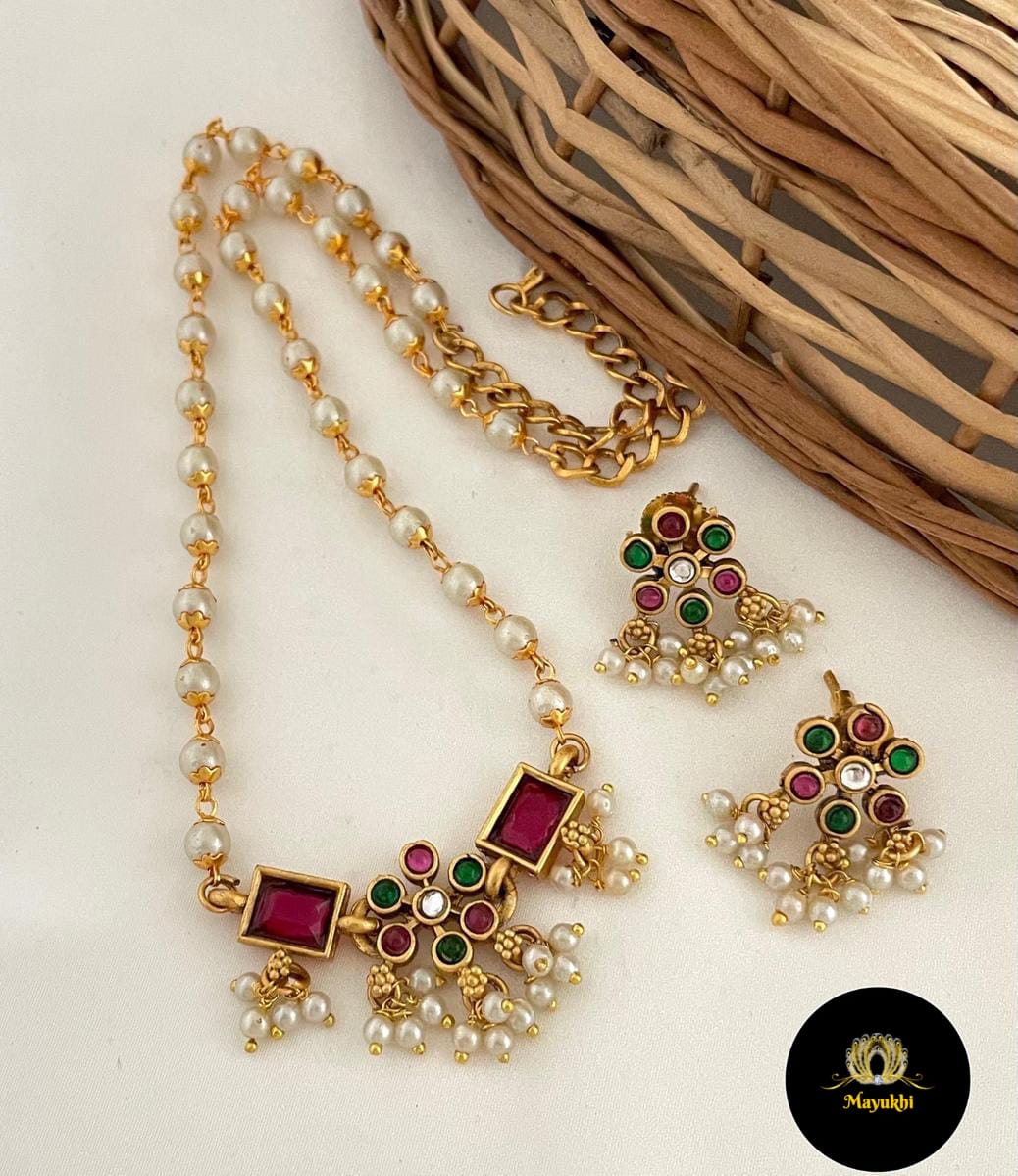 IMG-20250309-WA0041(1) NISHAGANDHI NECKLACE - PEARL BALLS - Image 1