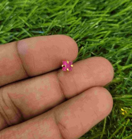 RUBY PINK SINGLE STONE NOSEPIN BY MAYUKHI