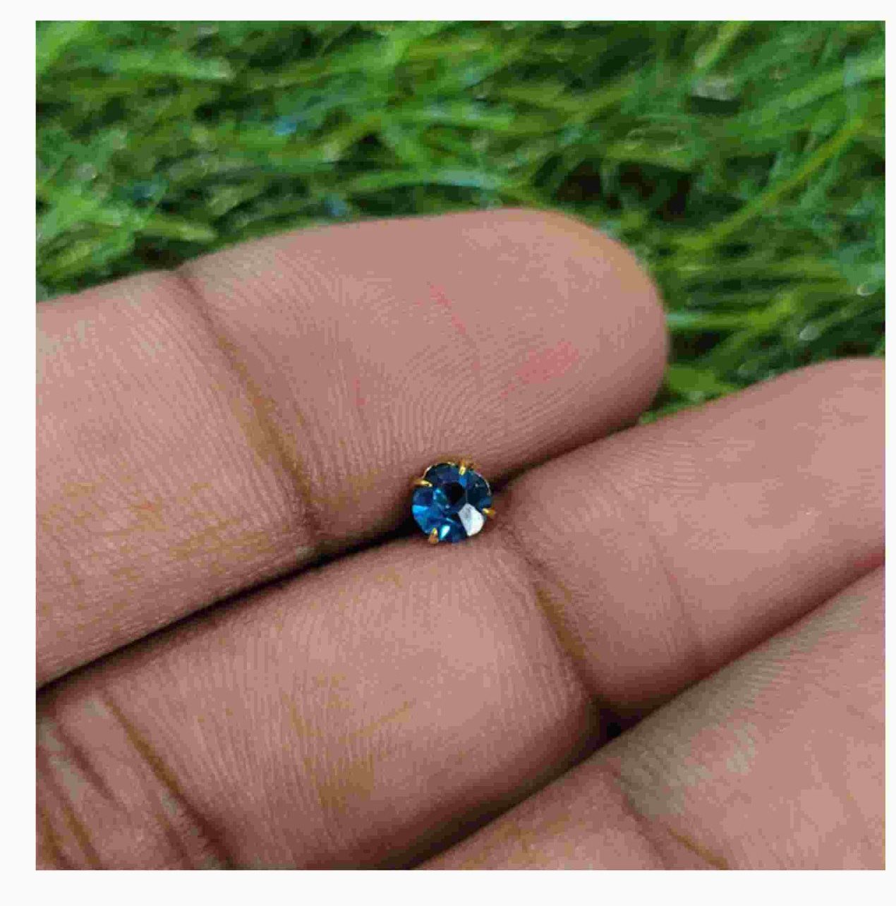 Compress_20250630_122040_0402 BLUE GLAZZING SINGLE STONE NOSEPIN BY MAYUKHI - Image 1