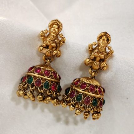 PREMIUM ANTIQUE DEVI EMBELLISHED JUMKA -MULTI STONE