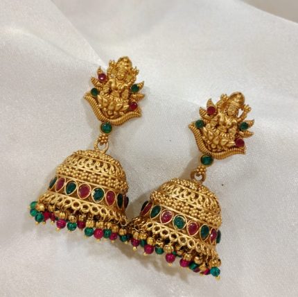 PREMIUM ANTIQUE DEVI EMBELLISHED JUMKA -MULTI STONE