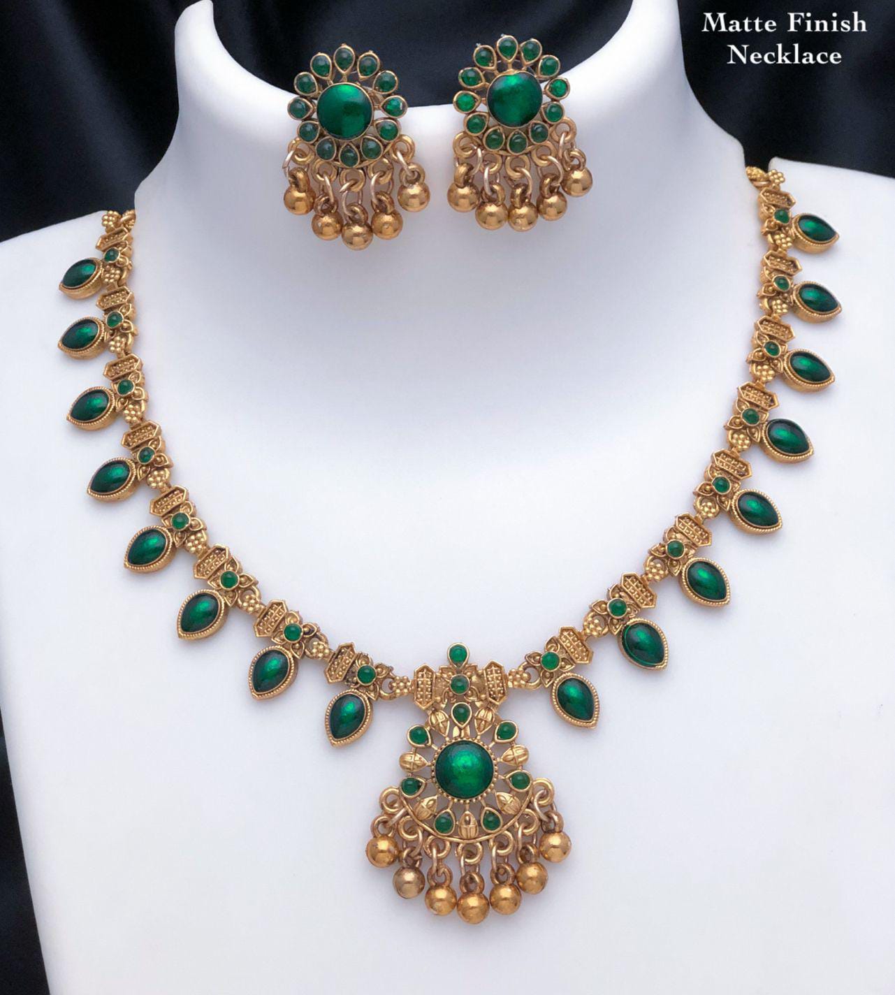 IMG-20250630-WA0317 TRADITIONAL PALAKKA NECKPIECE - GREEN - Image 1