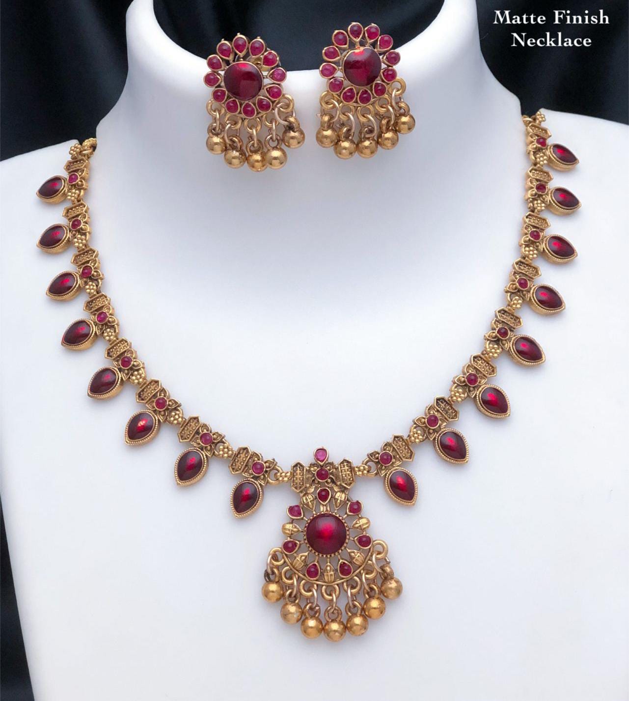 IMG-20250630-WA0318 TRADITIONAL PALAKKA NECKPIECE - RED - Image 1