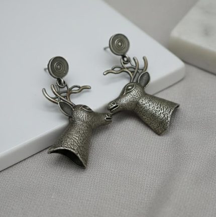 PREMIUM GERMAN SILVER DEER EARRINGS