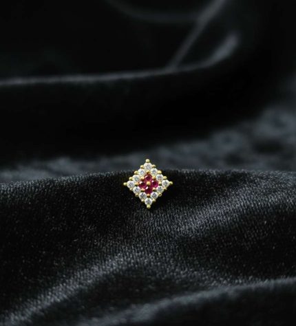 WHITE AND RUBY SQUARE BY MAYUKHI