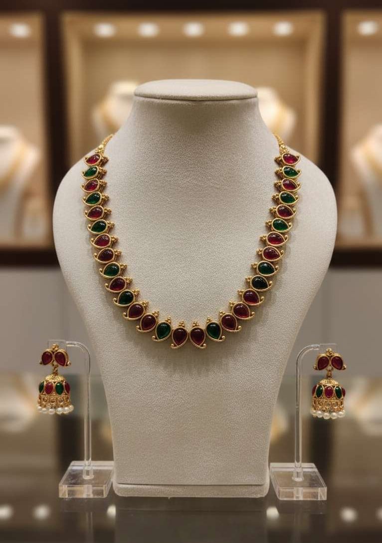 Compress_20251022_115817_7981 MULTI MANGO KEMP STONE NECKPIECE SET - Image 1