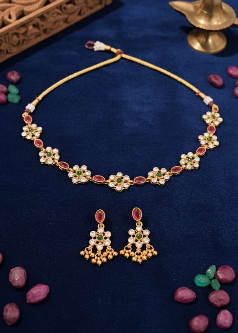Compress_20251022_120727_7882 SIMPLE FLORAL NECKLACE SET - Image 1