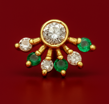 BESARI  BY MAYUKHI WHITE AND GREEN STONES