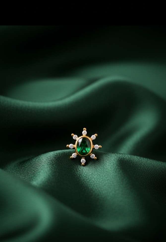 Compress_20251116_123828_8781 925 PURE SILVER - EMERALD SUN BY MAYUKHI-LUXE BY MAYUKHI - Image 1