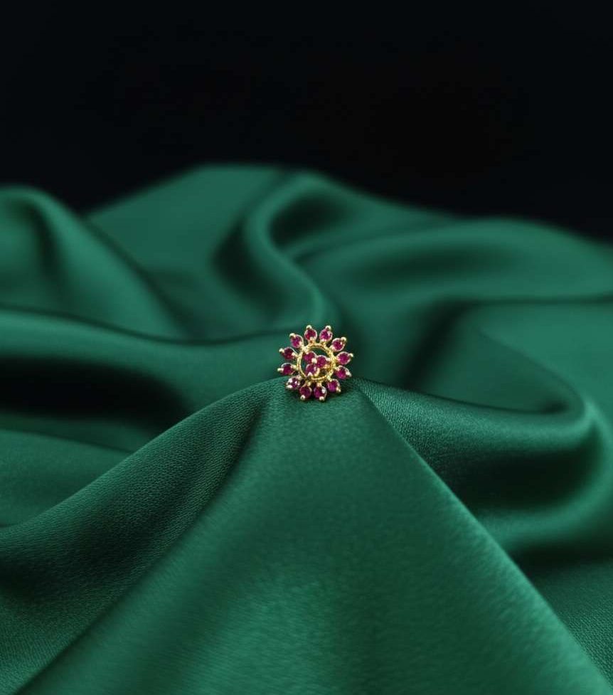 Compress_20251119_154127_7675 SINDOORI FLORAL NOSEPINS- RUBY RED - Image 1
