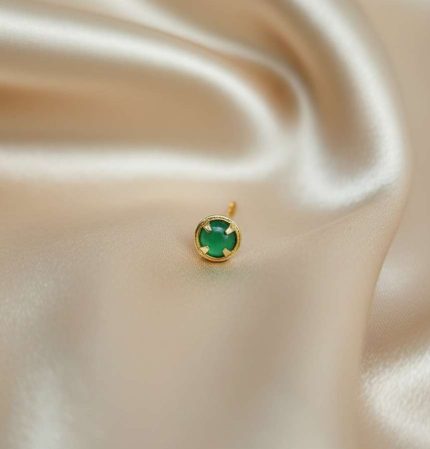 PREMIUM SINGLE STONE PASTEL GREEN COLOUR NOSEPIN