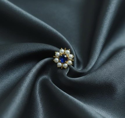 ROYAL BLUE FLORAL WITH PEARL MID BY MAYUKHI