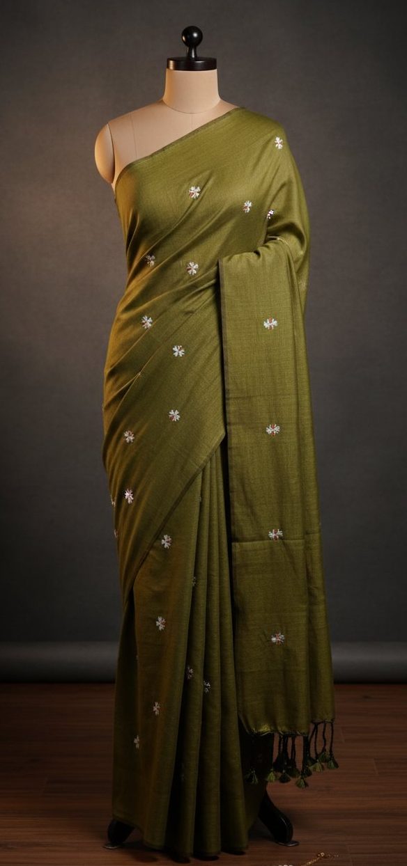 Compress_20260408_171315_5206 KHADI COTTON SAREE- DESIGN 6 - Image 1