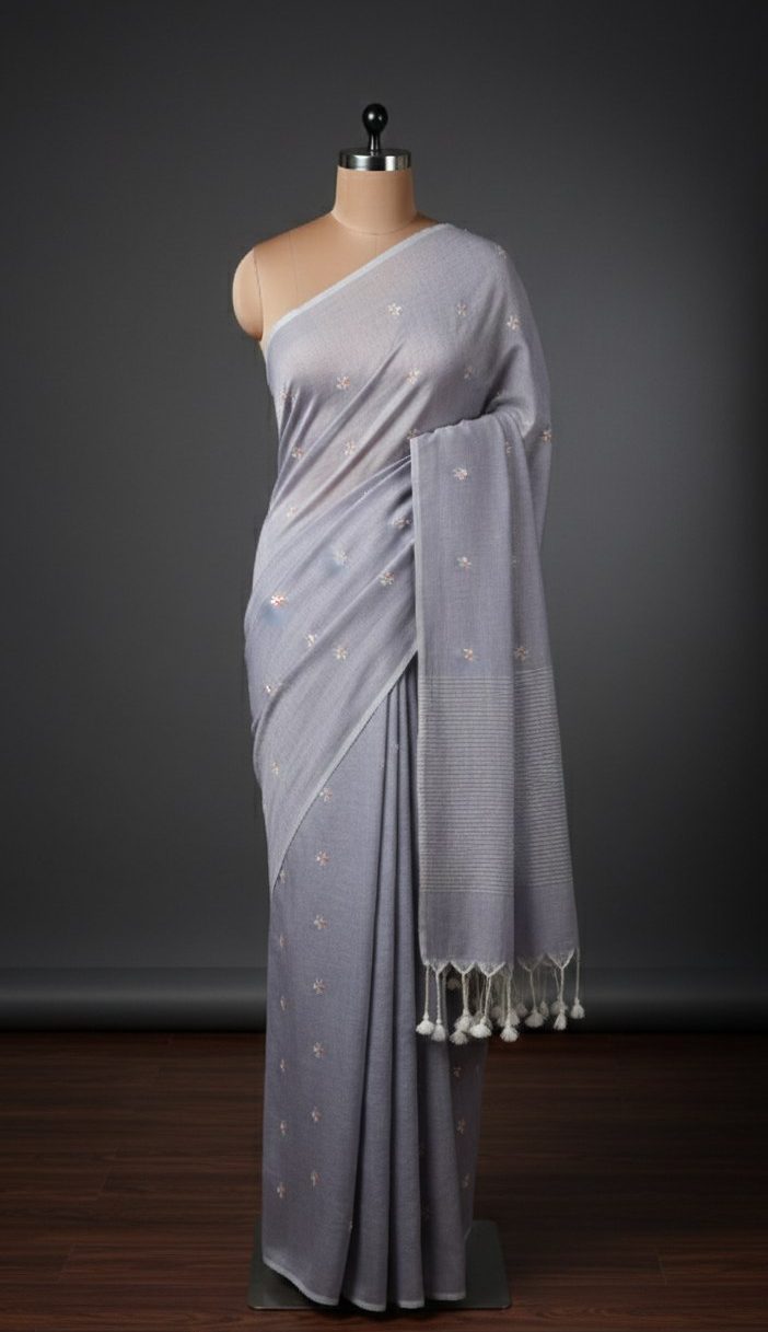 Compress_20260408_171315_5745 KHADI COTTON SAREE- DESIGN 3 - Image 1