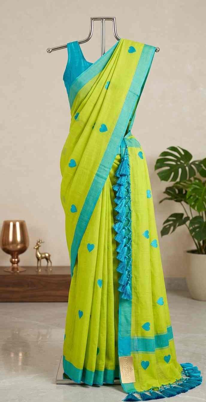 Compress_20260413_170520_0150 120 COUNT EXTRA SOFT MUL COTTON SAREE- DESIGN 9 - Image 1
