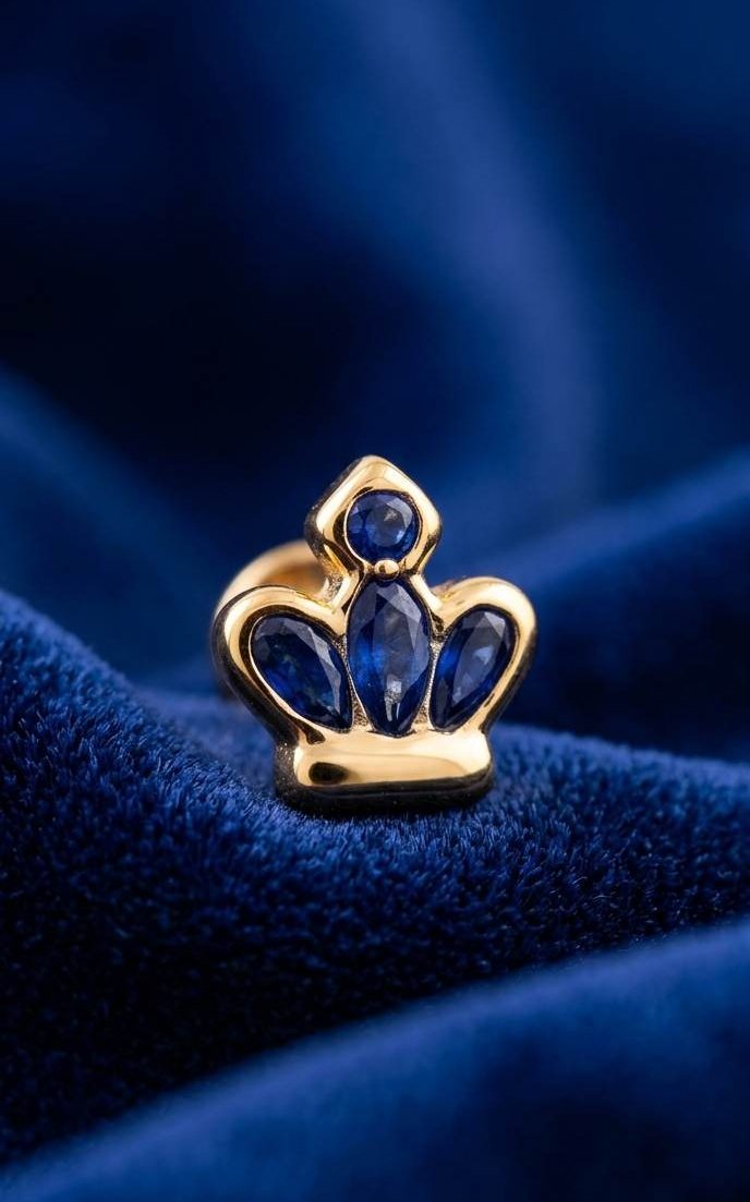 Compress_20260512_110425_5807 FANCY ITALIAN NOSEPINS - CUTE CROWN BLUE - Image 1