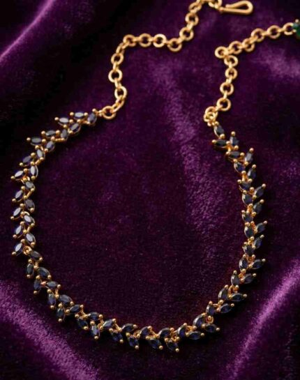 JET BLACK CRYSTAL STONE NECKLACE