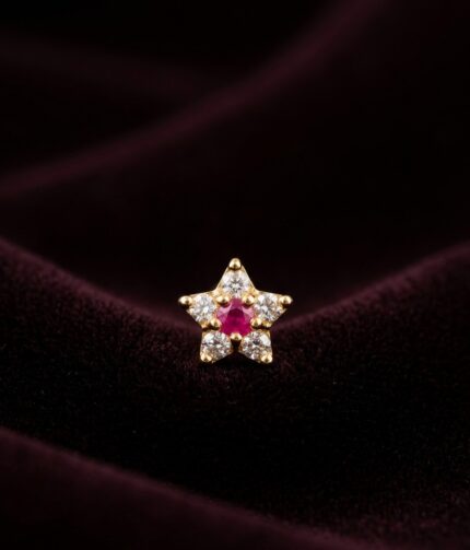 DESIGNER SERIES - RED SINGLE STONE STAR