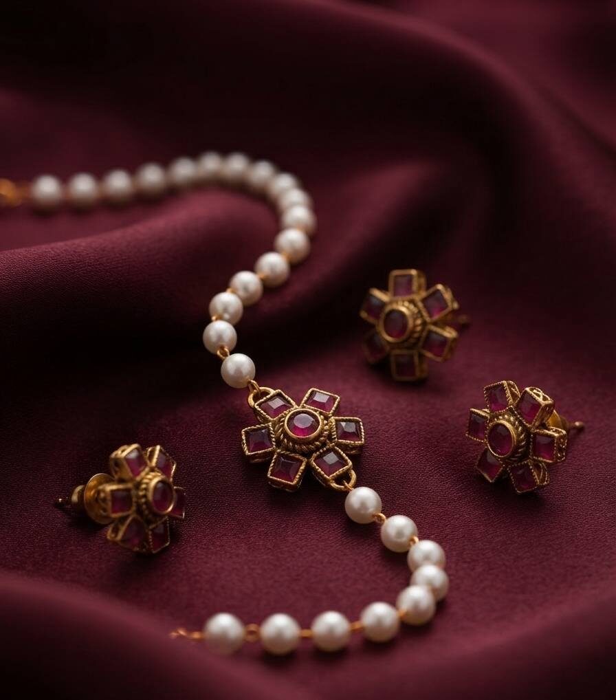 Compress_20260728_134212_2396 FLORAL CHOKER - SINGLE LAYER PEARL - Image 1