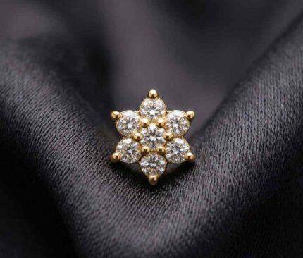 AD STONE FLORAL NOSEPIN BY MAYUKHI