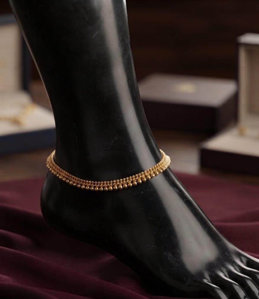 Compress_20260919_123137_7340 MUTHUMANI 1 GM GOLD PLATED ANKLET - Image 1