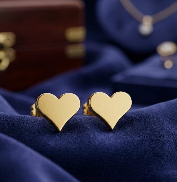 Compress_20260919_123140_0099 PREMIUM DESIGNER GOLD TONE REPLICA SECOND STUDS/EARRINGS - DESIGN 5 - Image 1